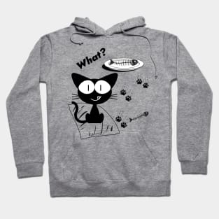 Cat What? Funny Black Cat Hoodie